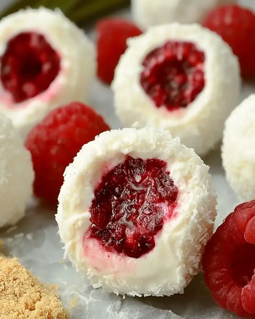 A delicious plate of Raspberry Cream Cheese Bites