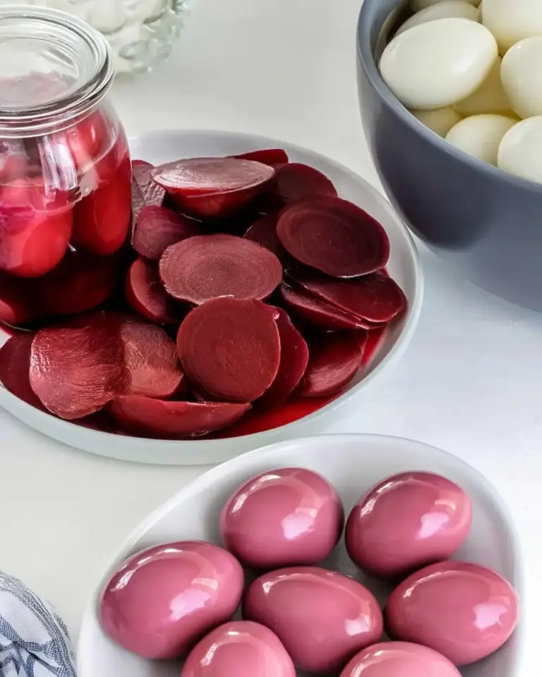 A delicious plate of Red Beet Eggs