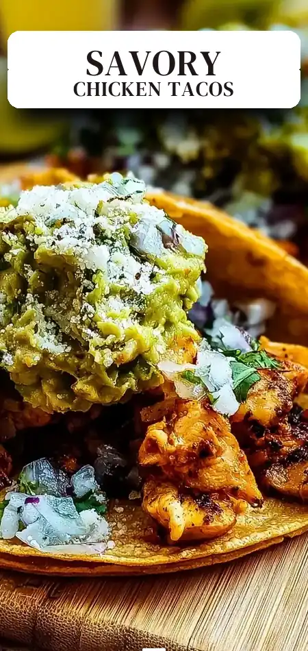 Pinterest pin (Design 2) for Chicken Street Tacos