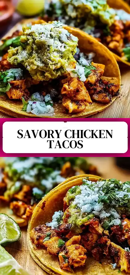 Pinterest pin (Design 3) for Chicken Street Tacos