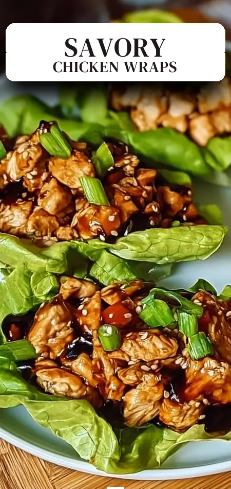 Pinterest pin (Design 2) for Teriyaki Chicken Lettuce Wraps Recipe