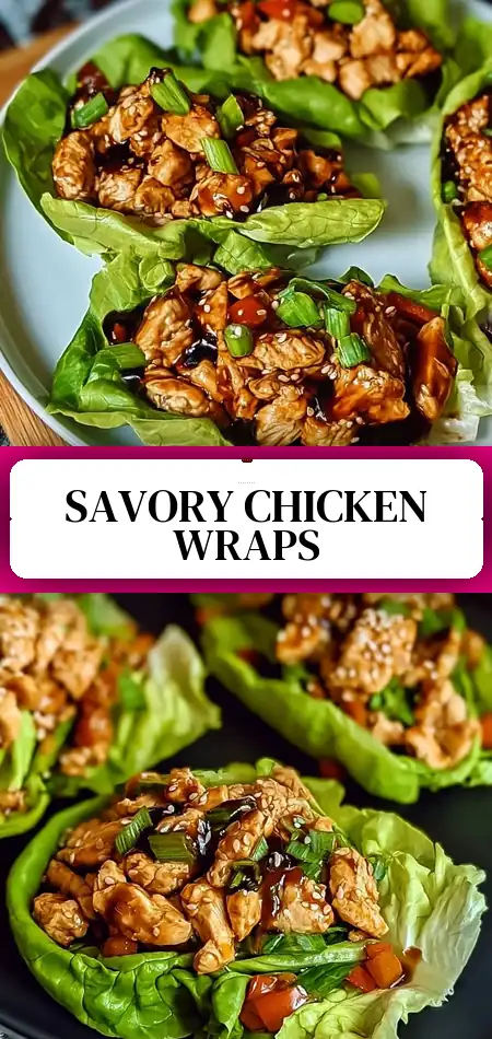 Pinterest pin (Design 3) for Teriyaki Chicken Lettuce Wraps Recipe
