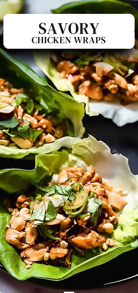 Pinterest pin (Design 2) for Chinese Chicken Lettuce Wraps Recipe