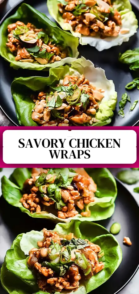 Pinterest pin (Design 3) for Chinese Chicken Lettuce Wraps Recipe