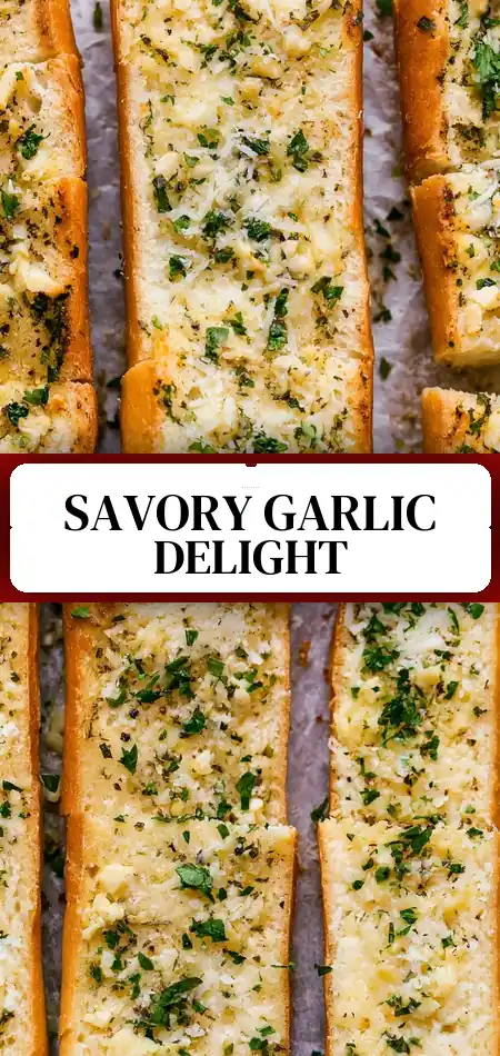 Pinterest pin (Design 3) for Homemade Garlic Bread