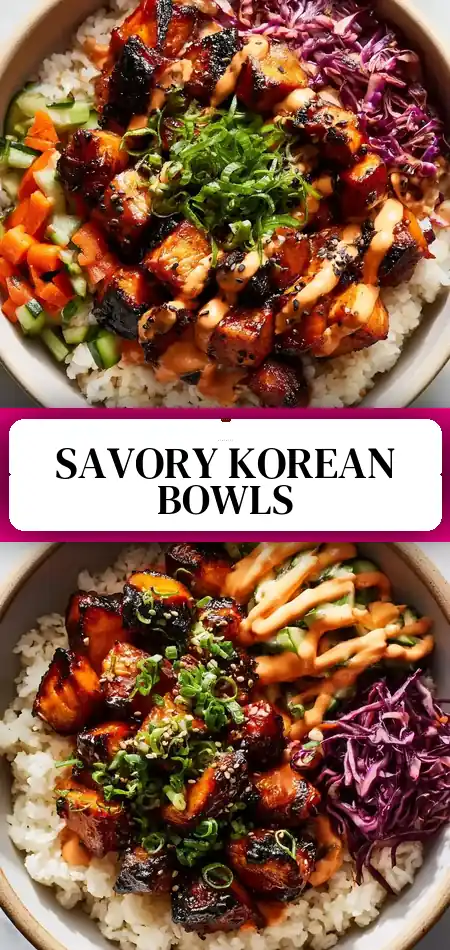 Pinterest pin (Design 3) for Korean BBQ Chicken Bowls (Easy Weeknight Recipe!)