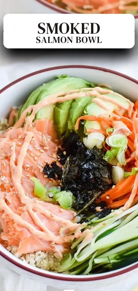Pinterest pin (Design 2) for Whole30 Smoked Salmon Sushi Bowl