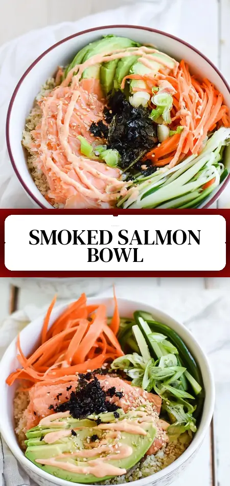 Pinterest pin (Design 3) for Whole30 Smoked Salmon Sushi Bowl