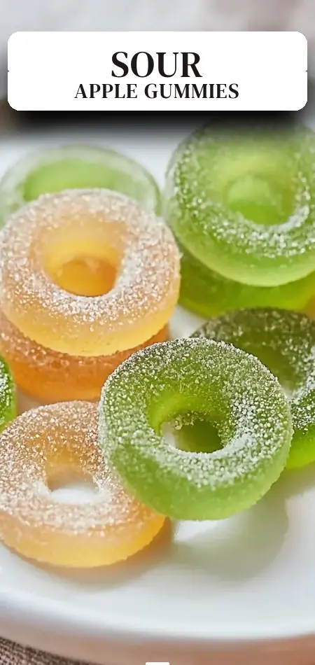 Pinterest pin (Design 2) for Sour Apple Ring Gummies: A Fun Twist on Homemade Treats