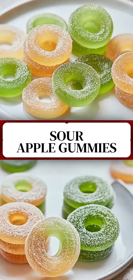Pinterest pin (Design 3) for Sour Apple Ring Gummies: A Fun Twist on Homemade Treats