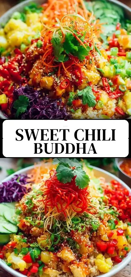 Pinterest pin (Design 3) for Thai Sweet Chili Chicken Buddha Bowls