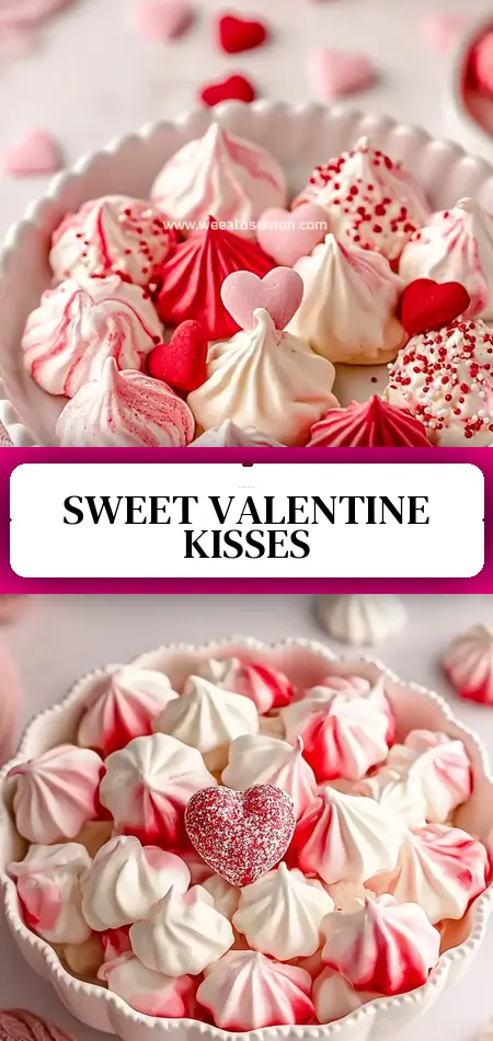 Pinterest pin (Design 3) for Valentine’s Day Meringue Kisses
