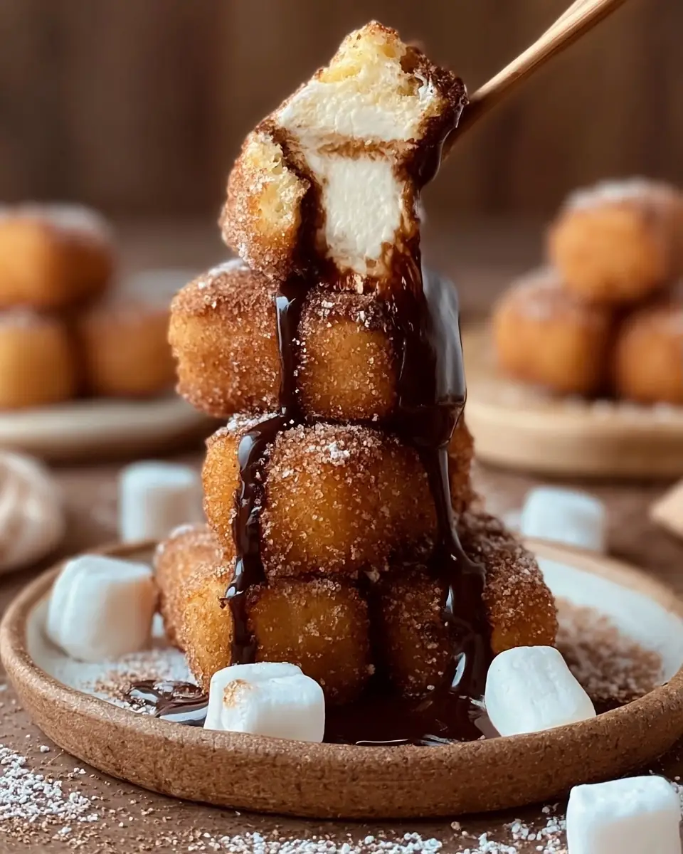 A delicious plate of Smores Churro Nuggets