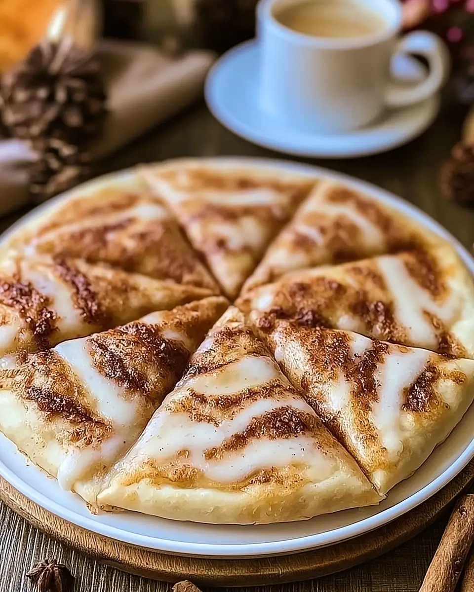 A delicious plate of Sweet Cinnamon Swirl Pizza