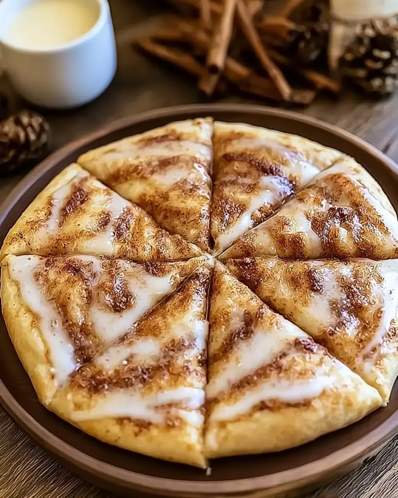 A delicious plate of Sweet Cinnamon Swirl Pizza