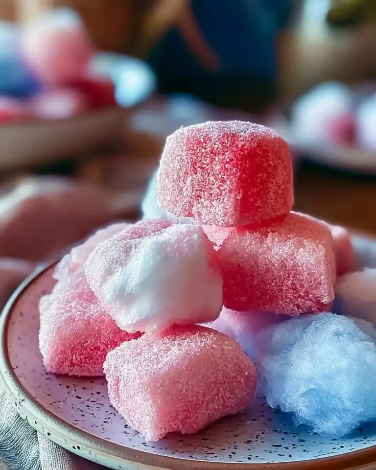 A delicious plate of Sweet Cotton Candy Cloud Bites Irresistible Treats to Savor