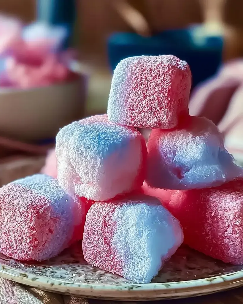 A delicious plate of Sweet Cotton Candy Cloud Bites Irresistible Treats to Savor