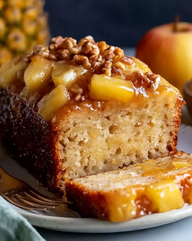 A delicious plate of Sweet & Moist Tropical Pineapple Bread