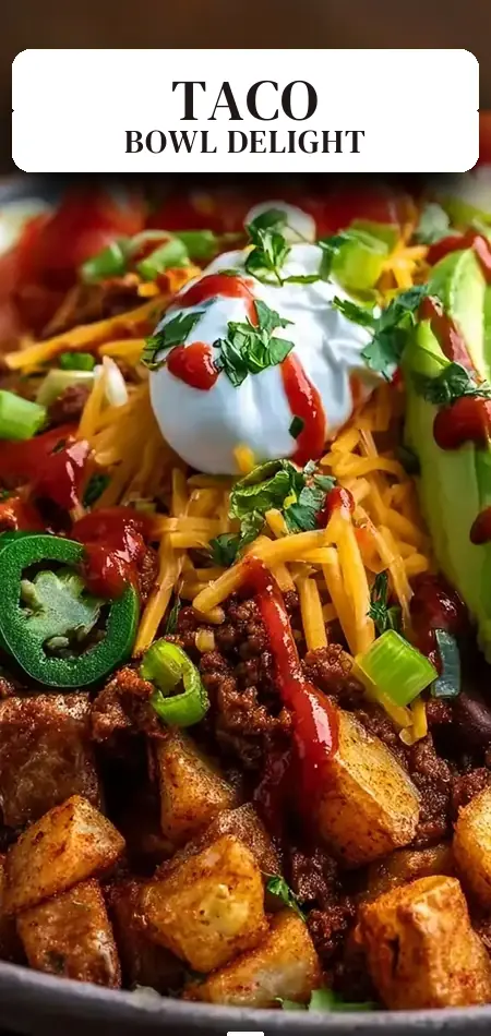 Pinterest pin (Design 2) for Loaded Potato Taco Bowl