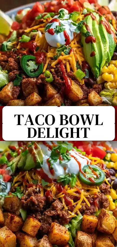 Pinterest pin (Design 3) for Loaded Potato Taco Bowl