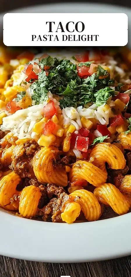 Pinterest pin (Design 2) for Cheesy Taco Pasta