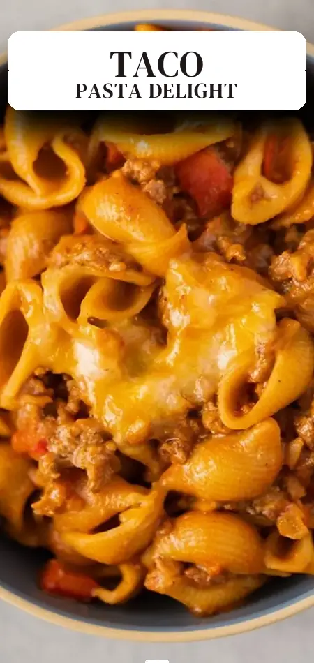 Pinterest pin (Design 2) for Taco Pasta Recipe