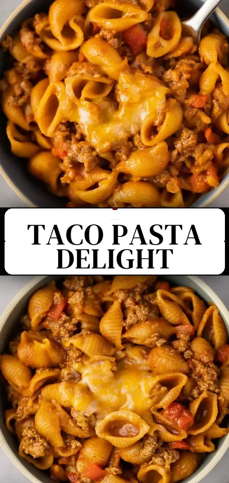 Pinterest pin (Design 3) for Taco Pasta Recipe