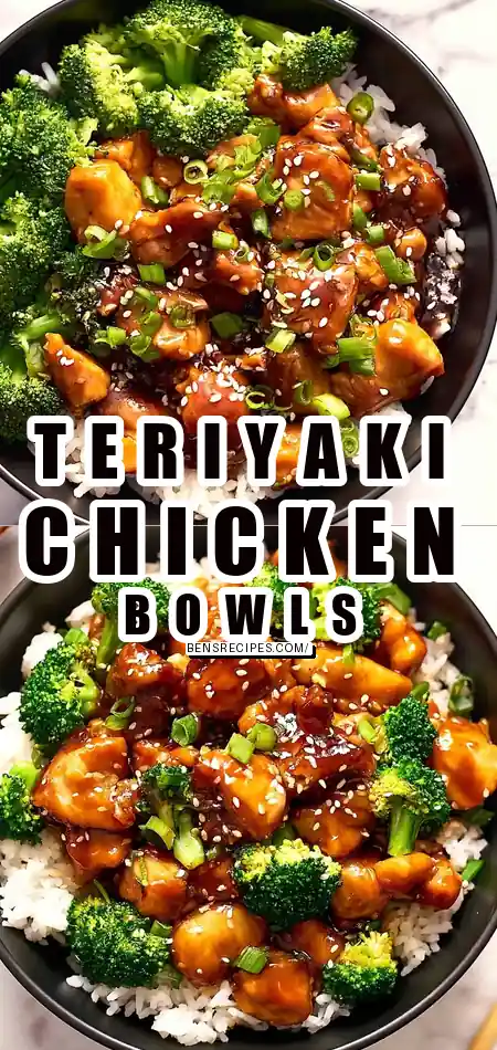 Pinterest pin (Design 1) for Teriyaki Chicken Rice Bowls