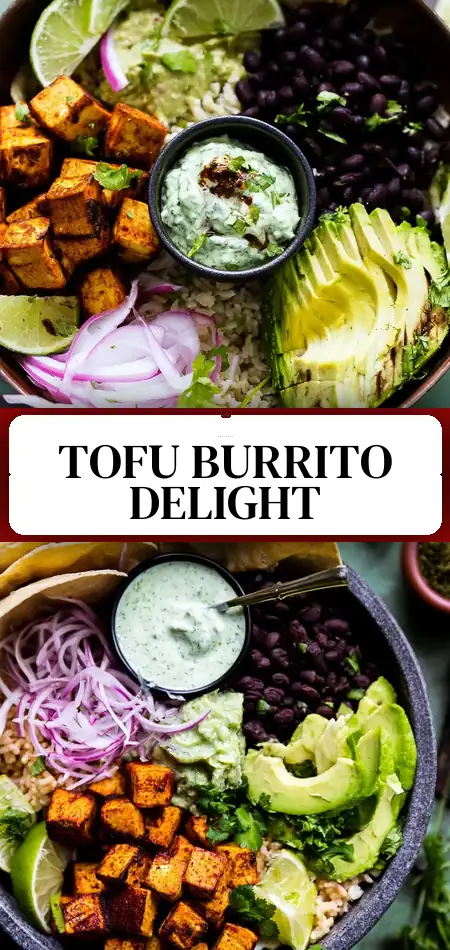Pinterest pin (Design 3) for Chipotle Tofu Burrito Bowls