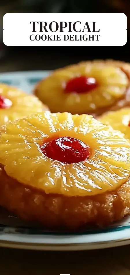 Pinterest pin (Design 2) for Pineapple Upside Down Sugar Cookies