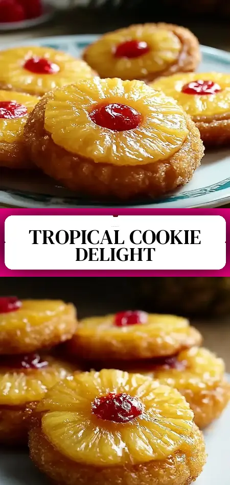 Pinterest pin (Design 3) for Pineapple Upside Down Sugar Cookies