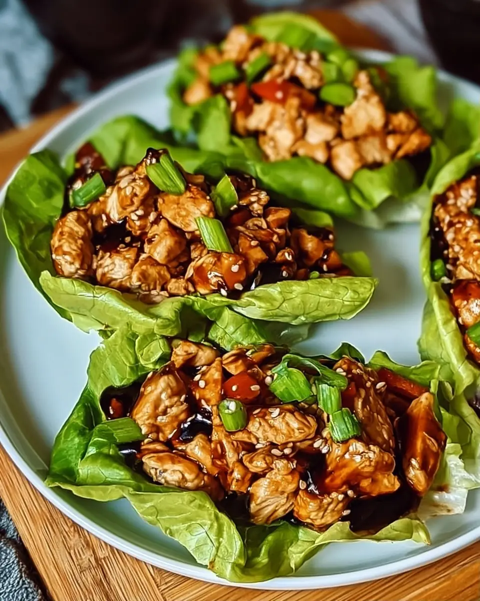 A delicious plate of Teriyaki Chicken Lettuce Wraps Recipe