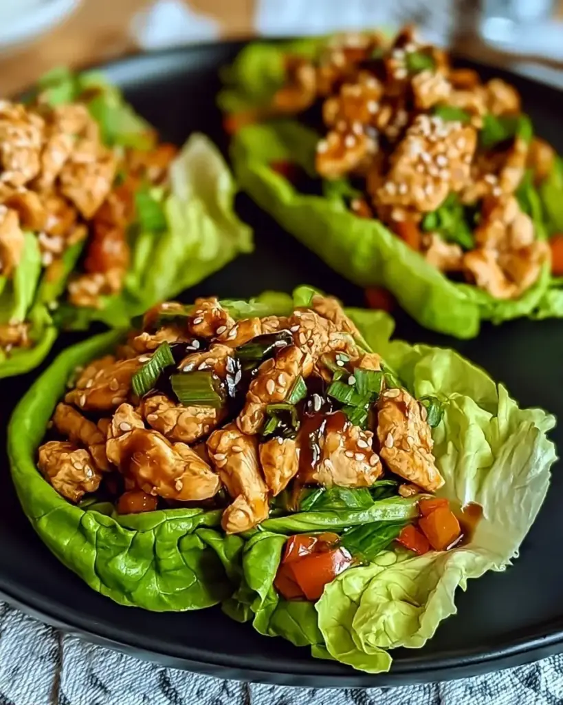 A delicious plate of Teriyaki Chicken Lettuce Wraps Recipe