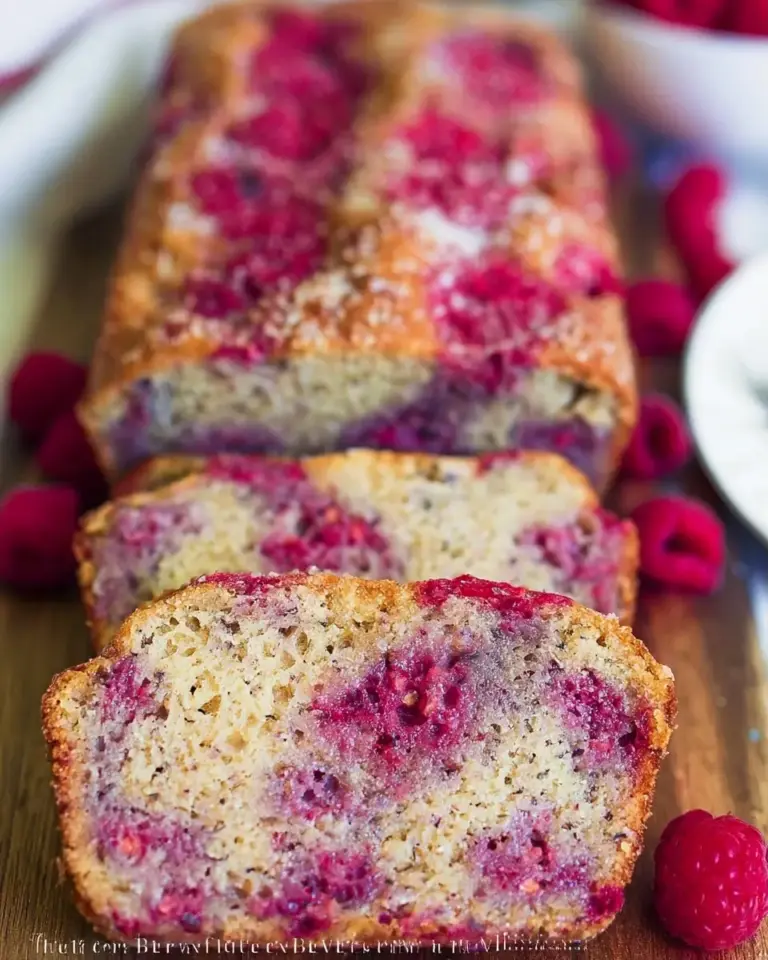 A delicious plate of The Best Raspberry Bread