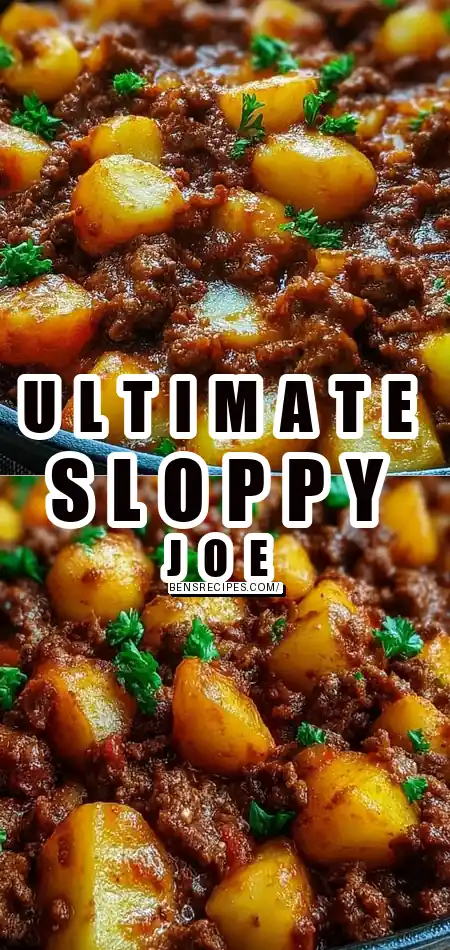 Pinterest pin (Design 1) for Sloppy Joe Potato Skillet: An Incredible Ultimate Recipe