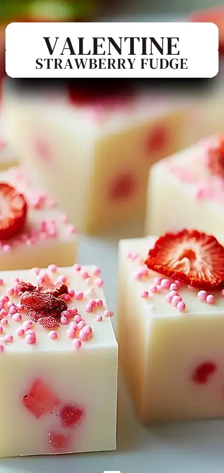 Pinterest pin (Design 2) for Strawberry Delight Valentine Fudge