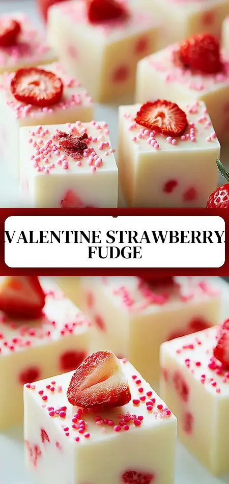 Pinterest pin (Design 3) for Strawberry Delight Valentine Fudge