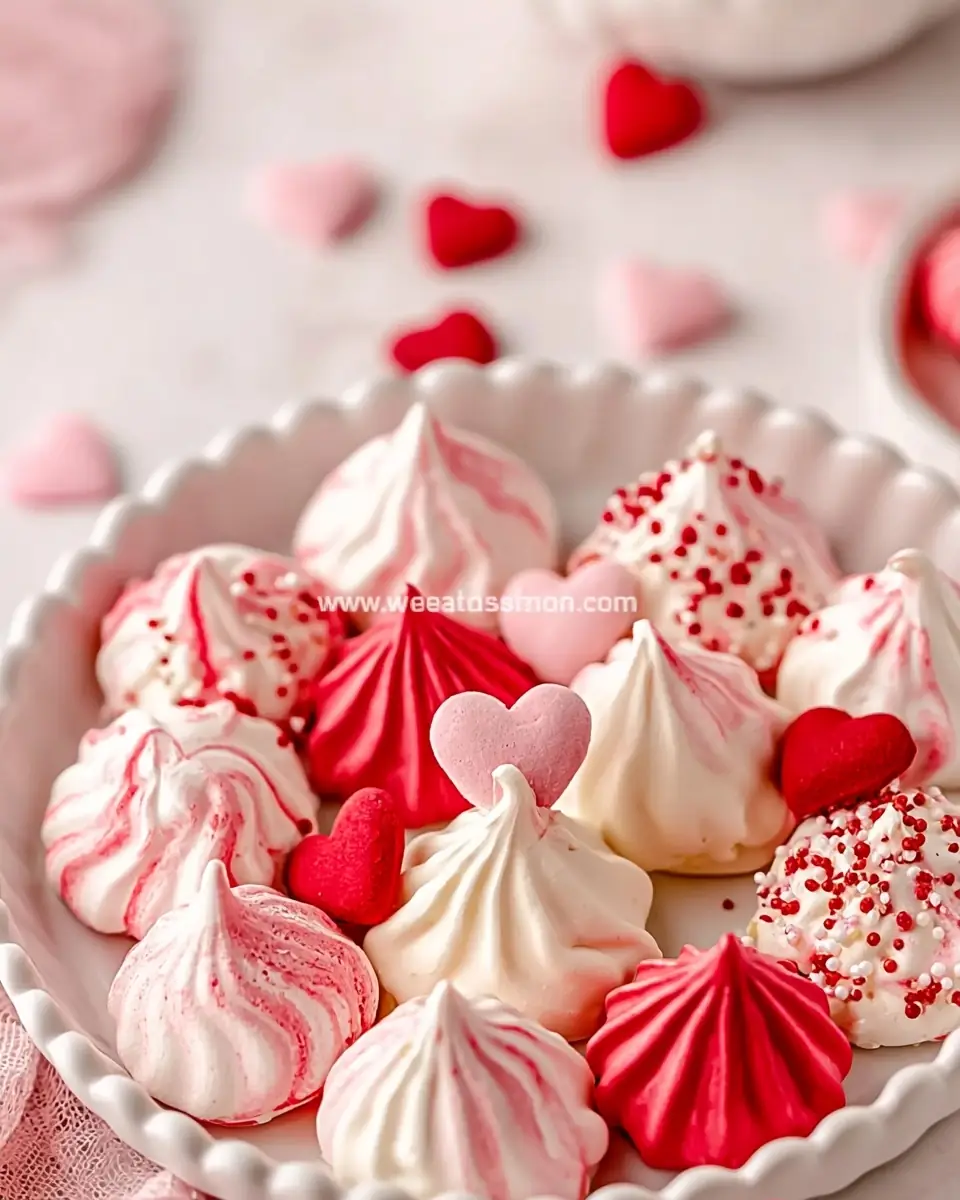A delicious plate of Valentine’s Day Meringue Kisses