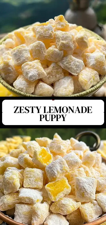 Pinterest pin (Design 3) for Bright & Zesty Lemonade Puppy Chow