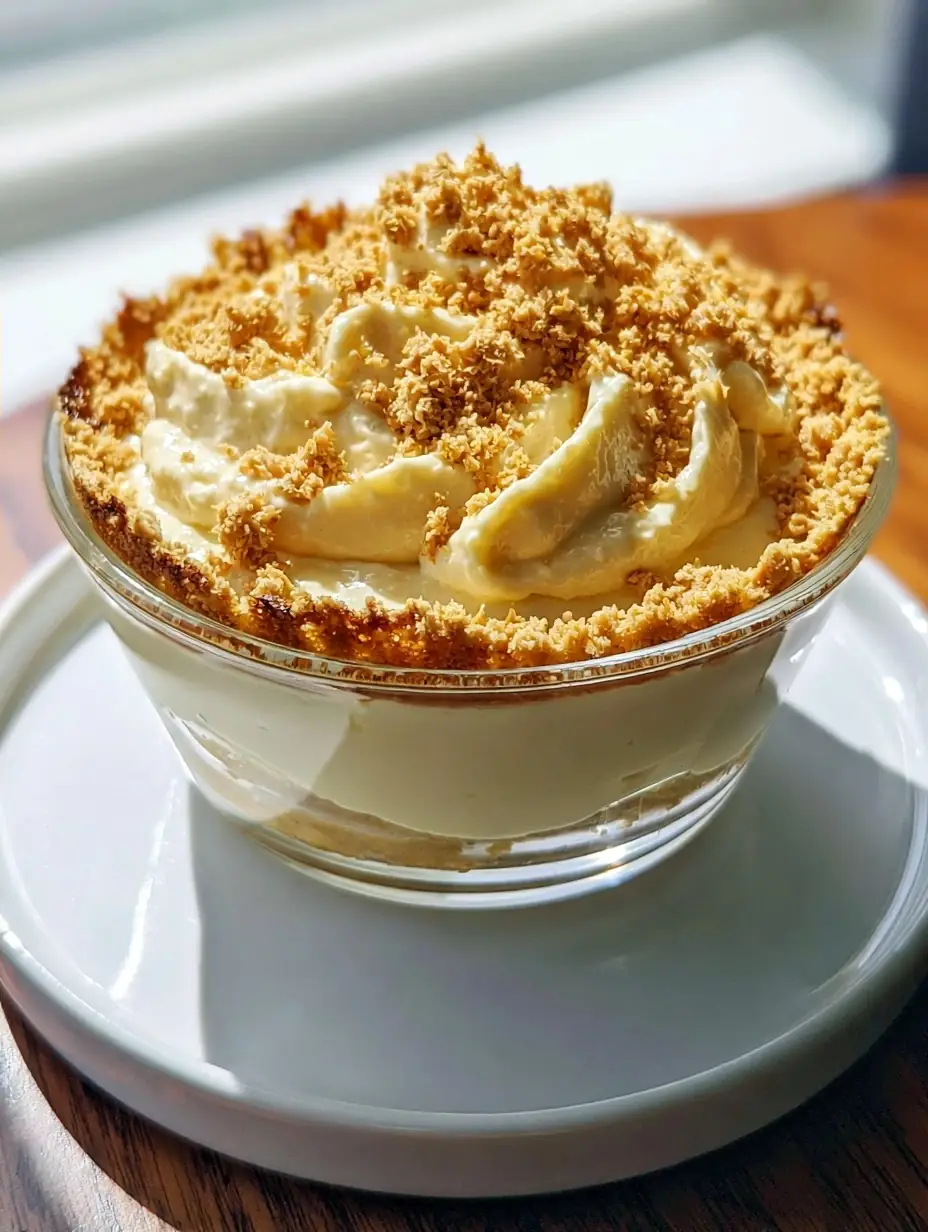 A delicious plate of 10-Minute Banana Cream Pie Cottage Cheese Mousse Bliss