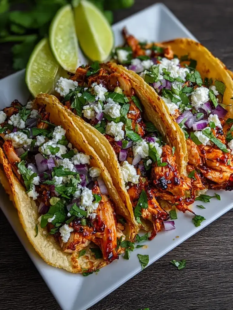 A delicious plate of 20-Minute Honey Lime Chicken Tacos