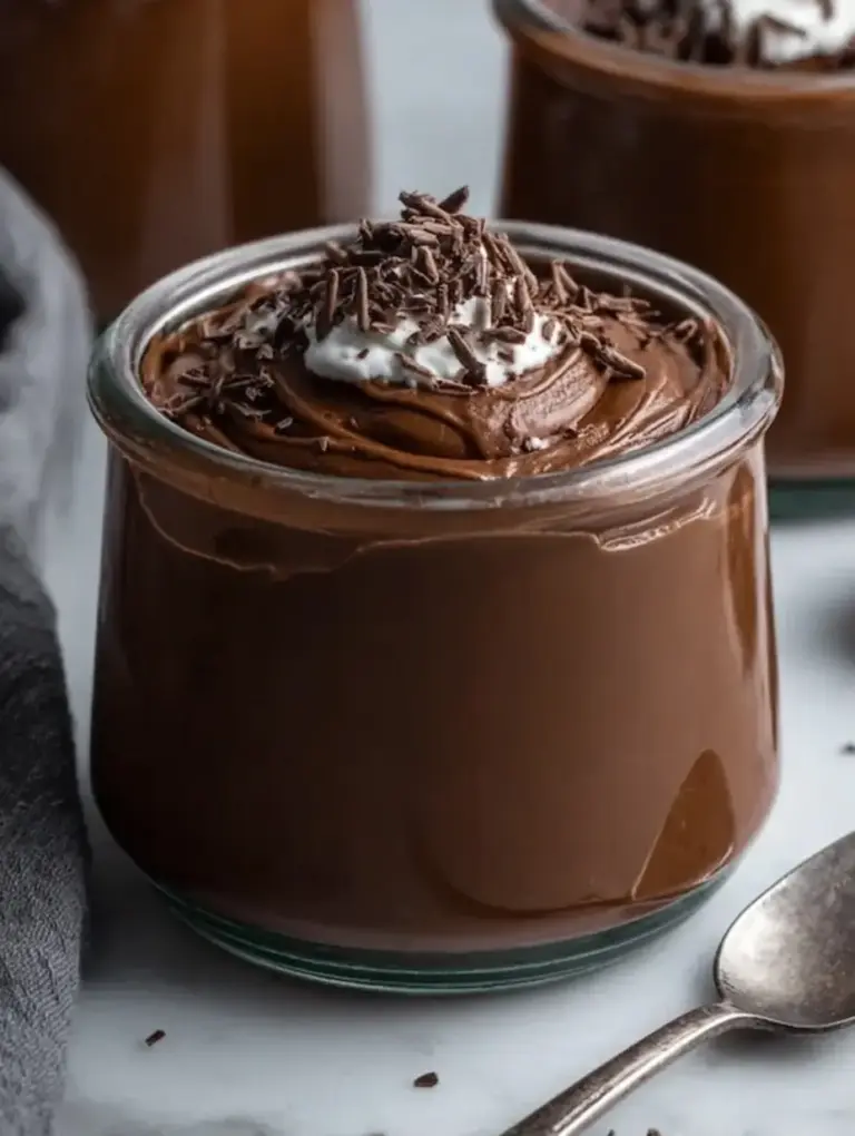 A delicious plate of 4-Ingredient Cottage Cheese Chocolate Mousse