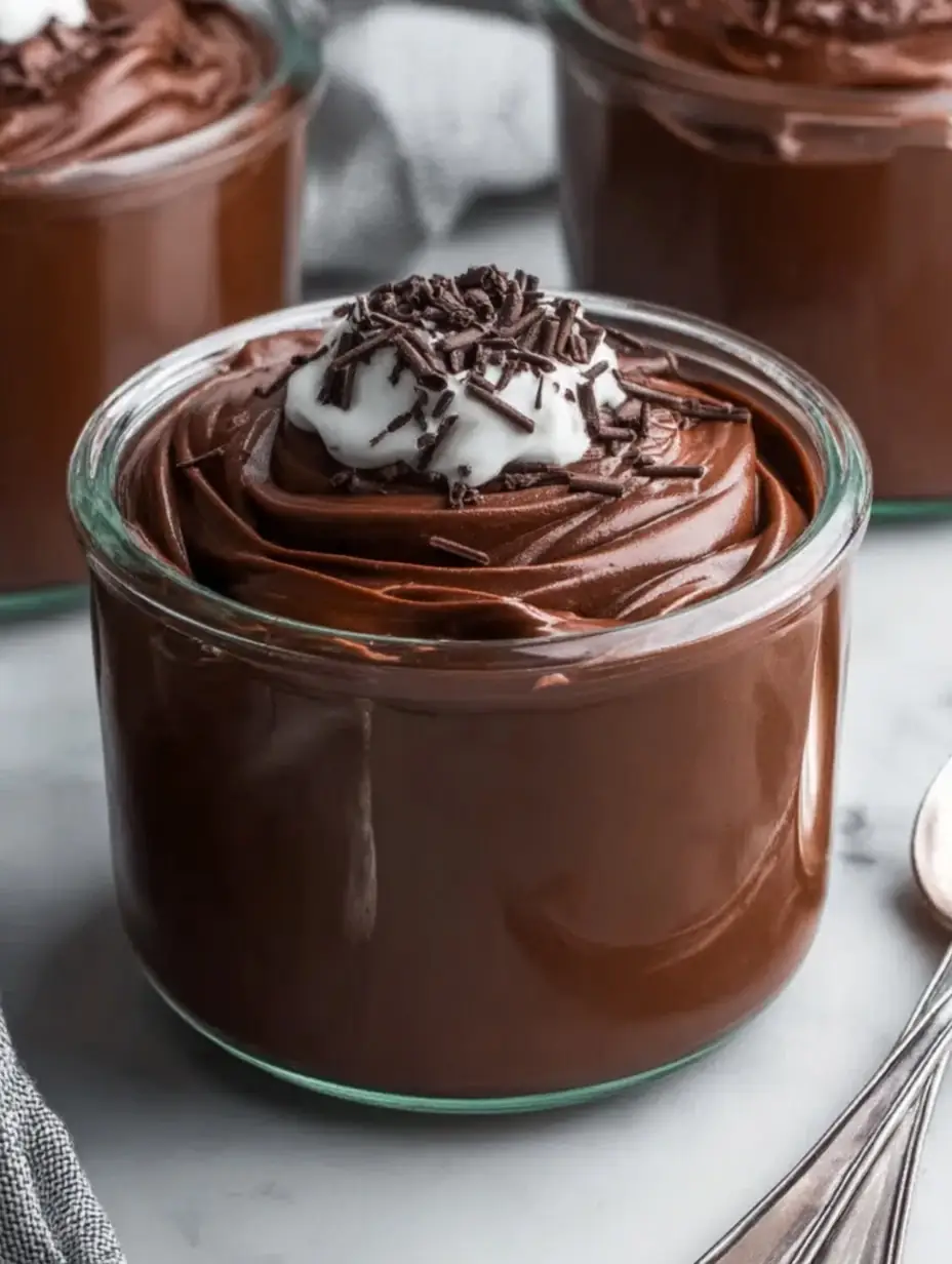 A delicious plate of 4-Ingredient Cottage Cheese Chocolate Mousse
