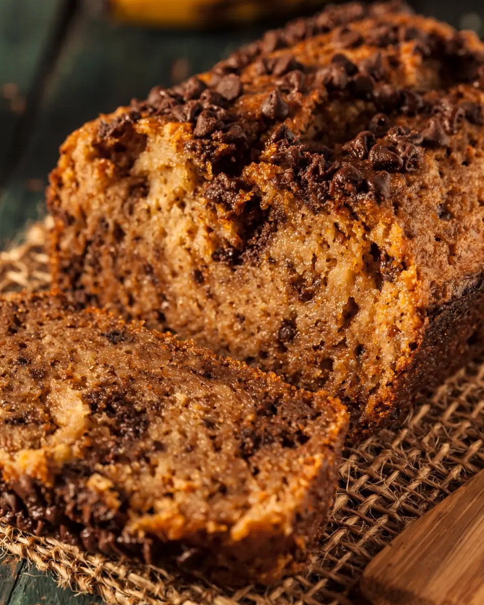 A delicious plate of Air Fryer Chocolate Chip Banana Bread – Easy & Moist