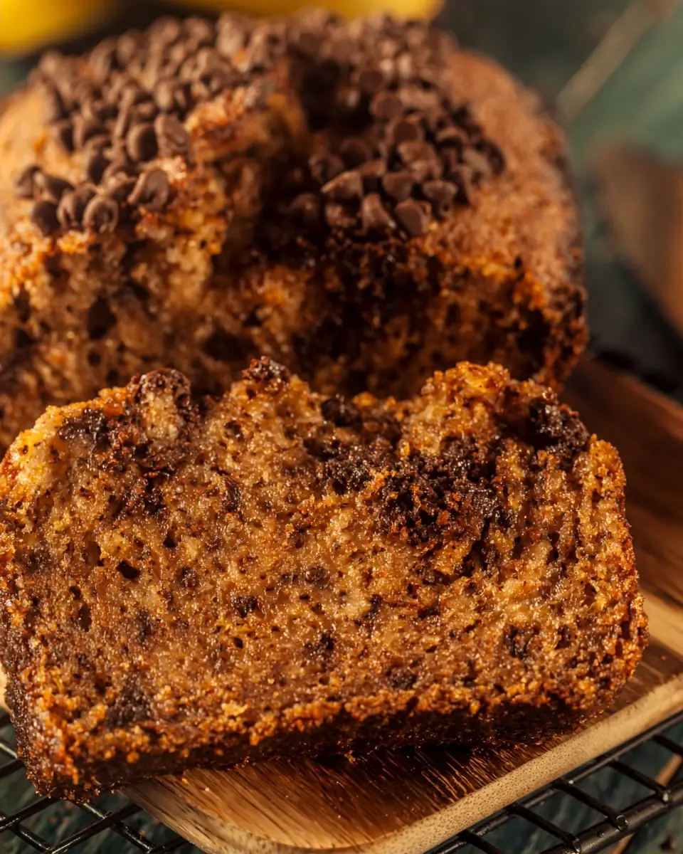 A delicious plate of Air Fryer Chocolate Chip Banana Bread – Easy & Moist