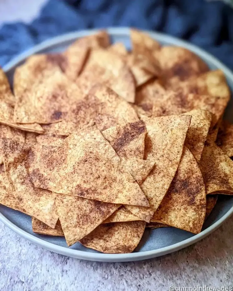 A delicious plate of Air Fryer Cinnamon Tortilla Chips
