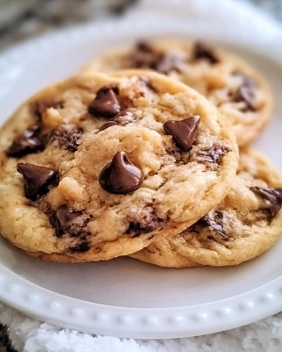 A delicious plate of Air Fryer Gooey Chocolate Chip Cookies