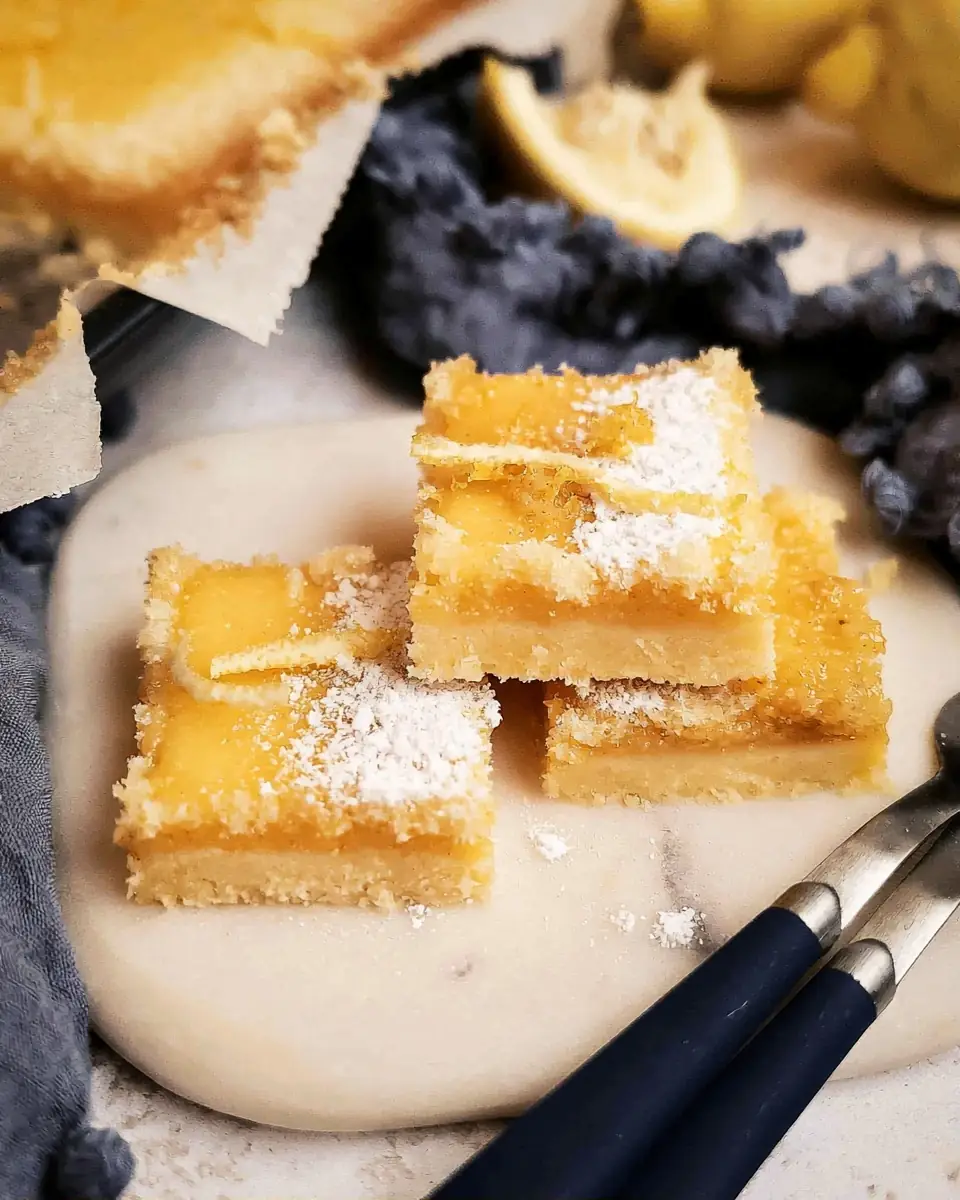 A delicious plate of Air Fryer Lemon Bars