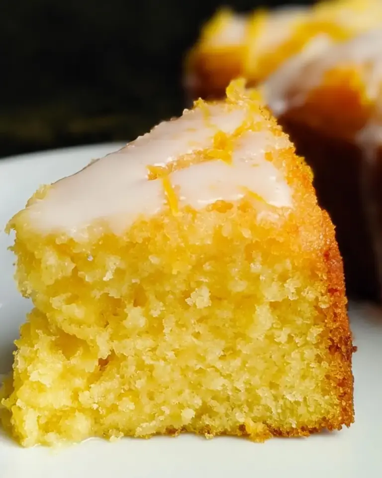 A delicious plate of Air Fryer Lemon Drizzle Cake