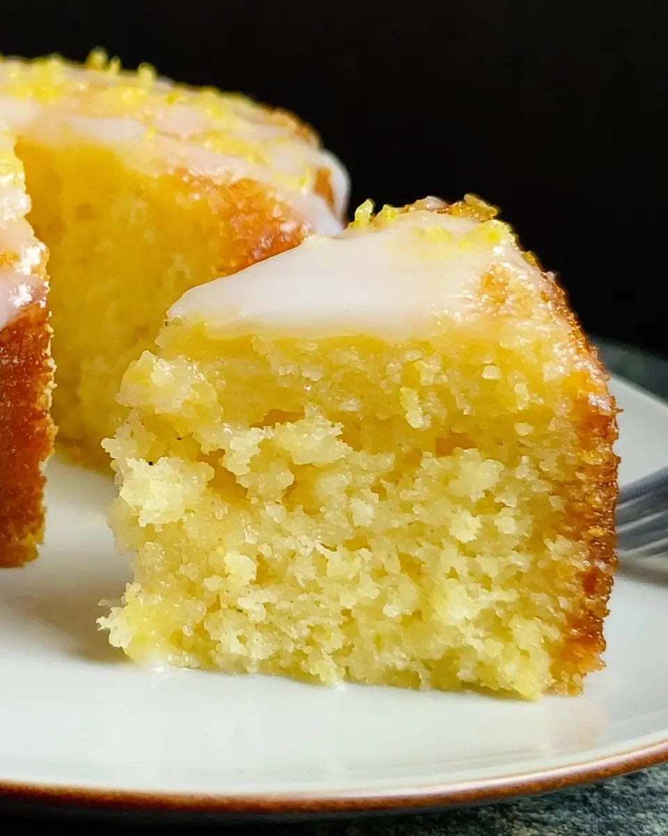 A delicious plate of Air Fryer Lemon Drizzle Cake